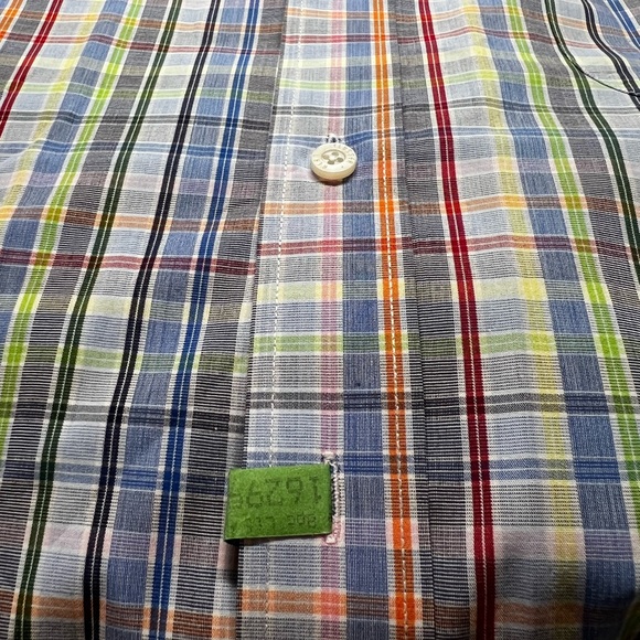 Alan Flusser Button Down Collar Pocket Double Button Sleeves Multicolored - Picture 6 of 7